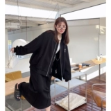 Бейсбольная форма, весенняя куртка, юбка, комплект, оверсайз