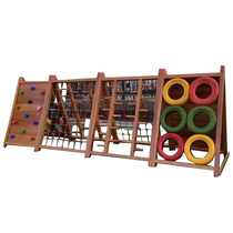 Kindergarten new large toys imported Huanghuali wooden slide climbing frame bridge balance beam childrens feeling