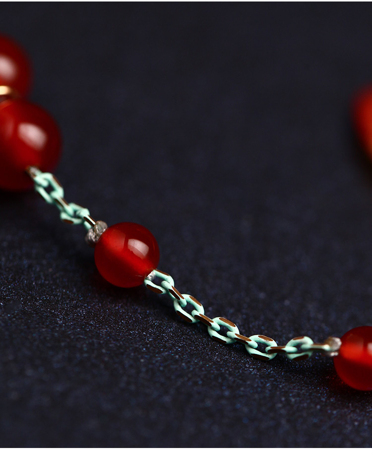 Phượng hoàng Nirvana Vòng chân nữ Dệt pha lê Vòng cổ gió quốc gia Cá tính Trẻ em Sexy Red Rope Retro - Vòng chân lắc chân vàng tây