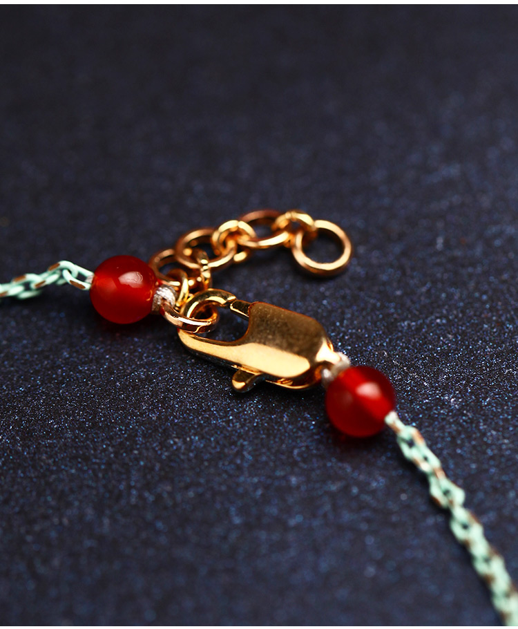 Phượng hoàng Nirvana Vòng chân nữ Dệt pha lê Vòng cổ gió quốc gia Cá tính Trẻ em Sexy Red Rope Retro - Vòng chân lắc chân vàng tây
