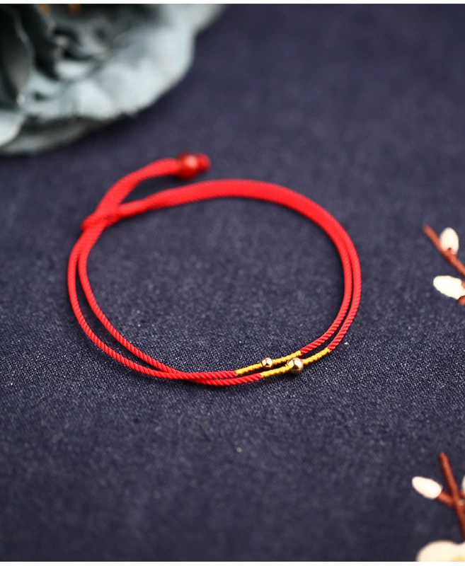 Phượng hoàng Nirvana 9k dây vàng đỏ vòng chân nữ gợi cảm nguyên bản năm nay của năm dệt tay phong cách cổ trang sức gió quốc gia