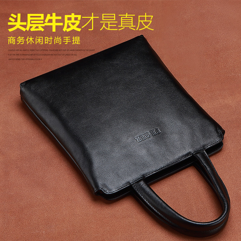 Fig men handbag handbags with business briefcase cow leather leisure bag with large capacity computer bag genuine leather men's bag