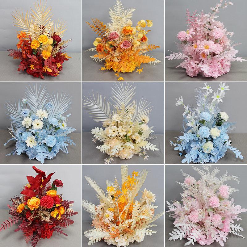 Wedding Celebration Road Citation Emulation Flower Hotel Table Swing Flower Pot Flower Ball Wedding Stage T Desk Arrangement Decorated Finished Floral-Taobao