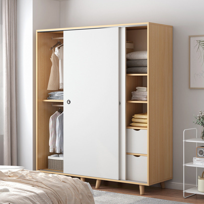80100120140160c m original wood color bedroom with shoulder strap drawer Ramen containing storage wardrobe