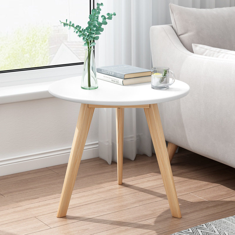 40 48 60 70cm round tripod solid wooden legs single double layer collection device to negotiate short roundtable tea table