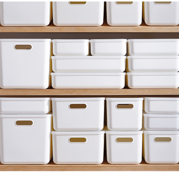 26 36cm rectangular pure white Japanese portable large, medium and small high flat thickened plastic storage storage box