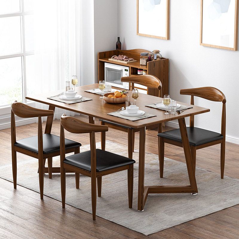 One table two-four-chair 120x60x74cm rectangular wooden minimalist with spacious tabletop dining table and chairs combined suit