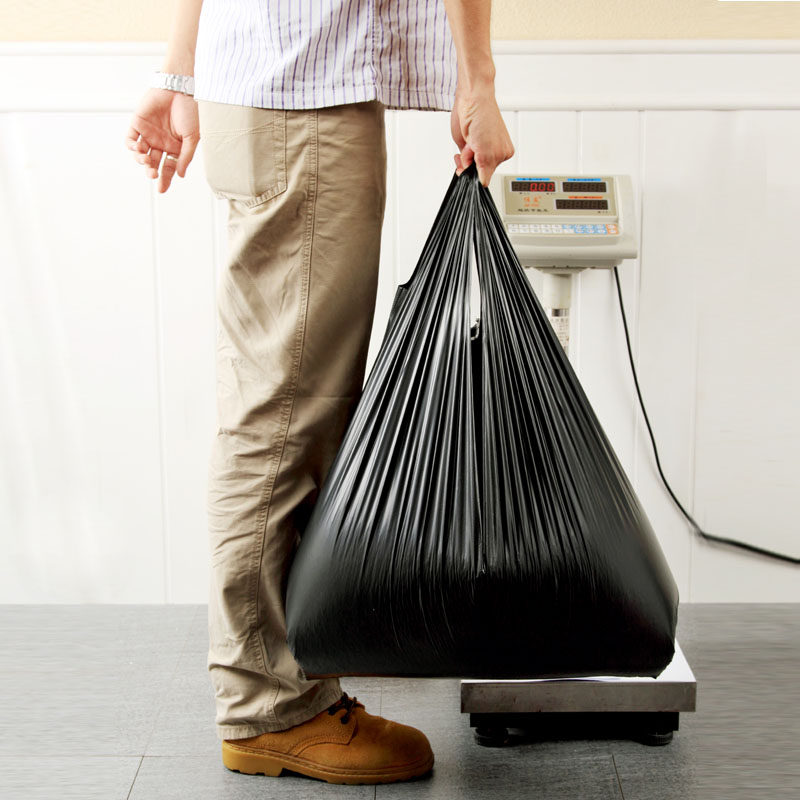 2-300 only 8 9 12 20L liter black kitchen large hand vest type thickness toughness plastic waste bag