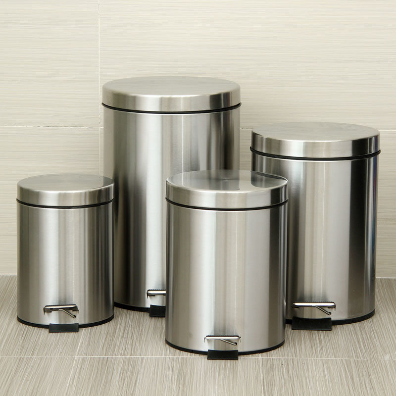 5 7 8 12L litres of cylindrical thickened 410 stainless steel pedalling silent and reduced sealing hand inner silo