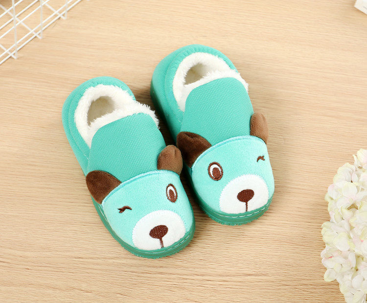 Pantoufles enfants en suède pour hiver - semelle caoutchouc - Ref 986476 Image 17