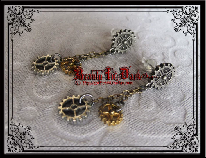 Редкий выпуск spot UK Alchemy E371Machine Head Steampunk Mechanical Gear White Tin Earrings