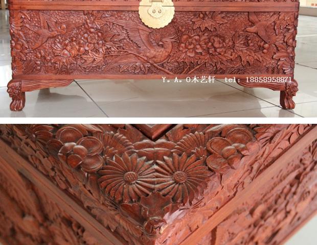 Dongyang khắc gỗ cửa hàng trăm con chim phượng hoàng hộp gỗ hộp đám cưới hộp quần áo hộp bộ sưu tập hộp 1106-4 - Cái hộp hộp đựng tiền bằng gỗ