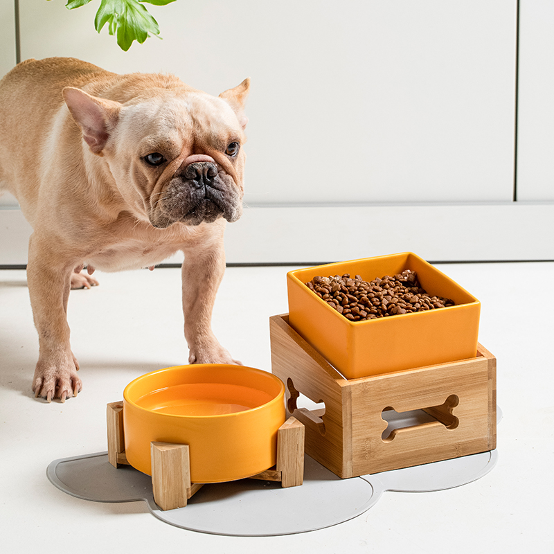 Dog bowl ceramic protection cervical spine anti-overturning large-capacity cat food bowl cat bowl pet rice bowl water basin dog food utensils