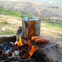 Outdoor 304 Stainless Steel Grill net camping barbecue mesh square reusable grilled fish barbecue grill mesh