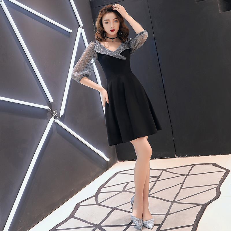 2021 new French short version evening dress skirt mesh sexy design sense large size CD pseudo-mother cross-dressing dress