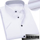 Summer work pure white business iron-free formal men's short-sleeved shirt slim solid color half-sleeved overalls