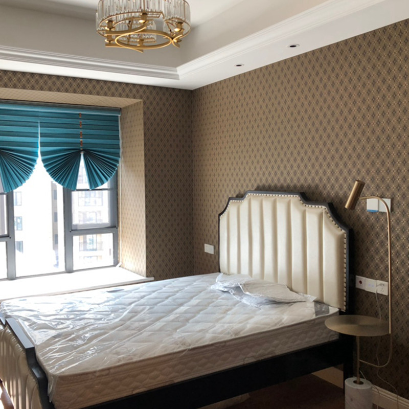 Swedish Import Deep Curl Color Plaid Wallpaper Book House Villa Bedroom Full Environmental Wood Fiber Pure Paper Wallpaper