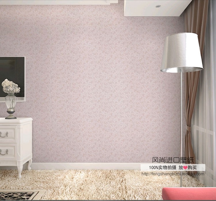 Swedish imported pure paper spot fresh and small flower bedroom full of wallpaper latent pink girl princess room wallpaper