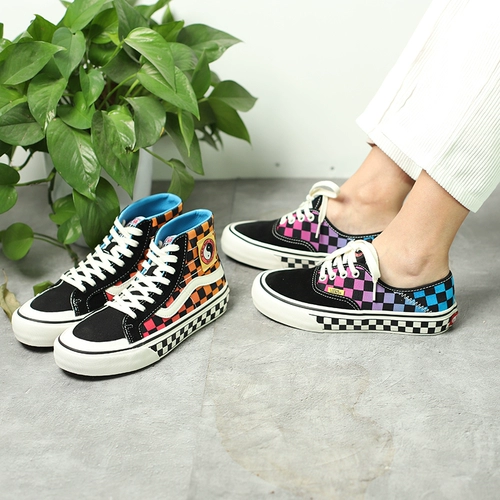 Vans, шахматы, тканевые кроссовки подходит для мужчин и женщин для отдыха, градиент, принт, 5G