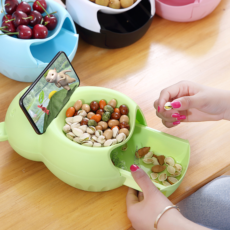 Creative Double Layer Eating on melon Dish Sloth People Dry Fruit Box God Instrumental Living Room Eat Melon home Desktop Plastics Fruit tray