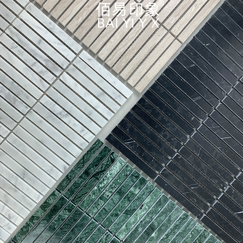 Natural Marble Stone Mosaic Strip Kara White Indian Green Background Wall Bathroom Toilet Interior Wall Tiles Natural Marble Stone Mosaic Strip Kara White Indian Green Background Wall Bathroom Toilet Interior Wall Tiles