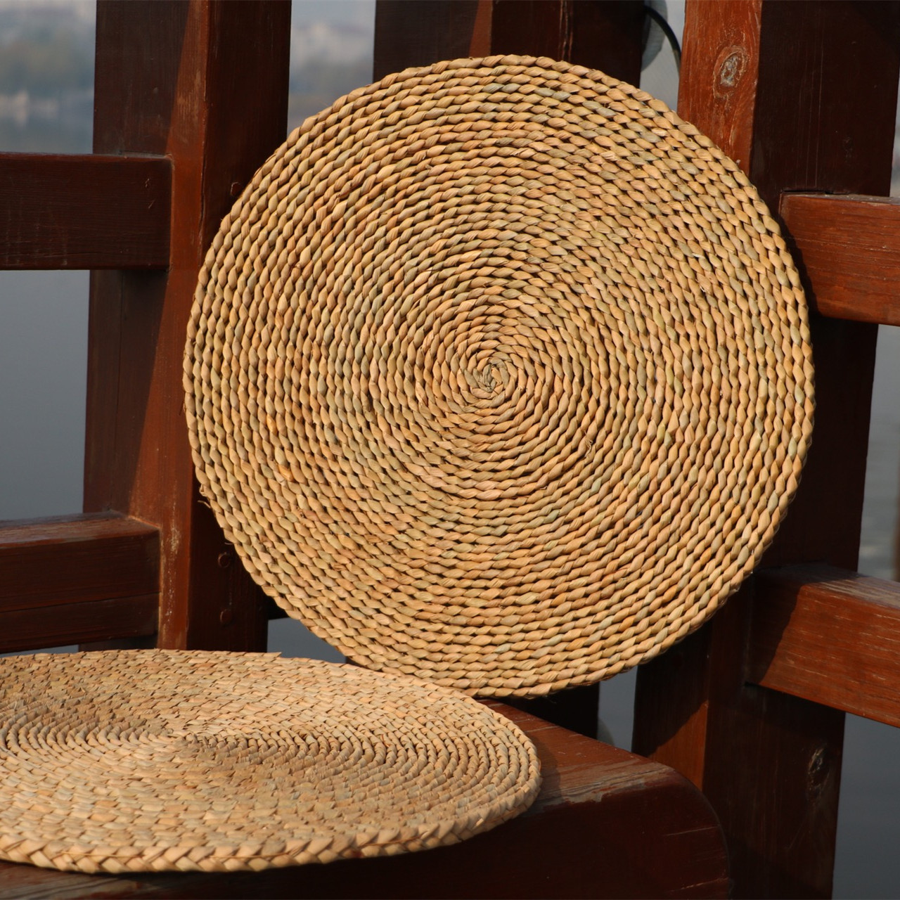 Pugrass mat natural busgrass Miao Miao woven straw choreographer Mat Yoga Mat yoga mat Tea Road cushion Floating Window Cushion Baiver Mat