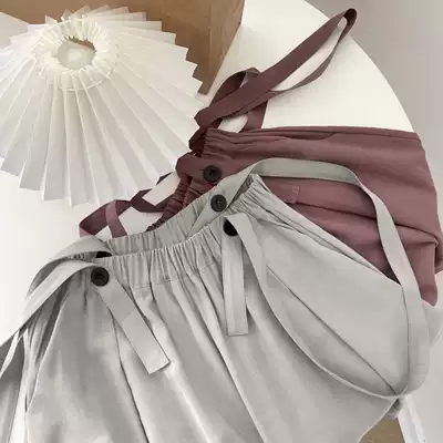 Large size women's clothing 2021 summer new thin high baby bag pants thin wide leg pants baby bag detachable 510