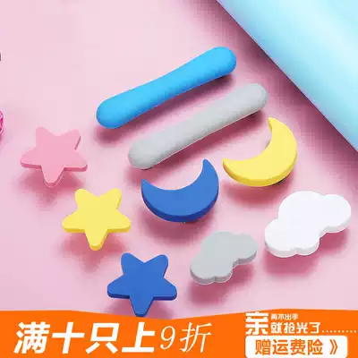 Children's room wardrobe door handle cute color cartoon drawer handle plastic soft rubber handle anti-collision silicone handle