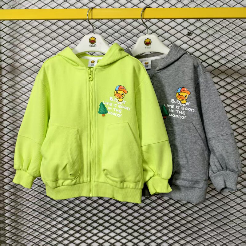 Bduck Little Yellow Duck New Spring Jacket Cardigan Sweatshirt Stylish Casual Sports Hooded Zipper Jacket Top
