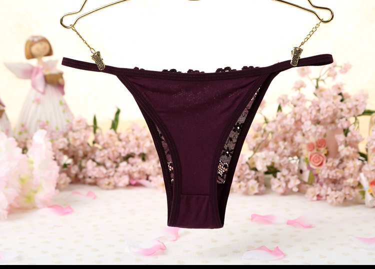 Ladies sexy ren vải thong hollow trong suốt thấp eo đồ lót màu rắn hoa thoáng khí cô gái T quần