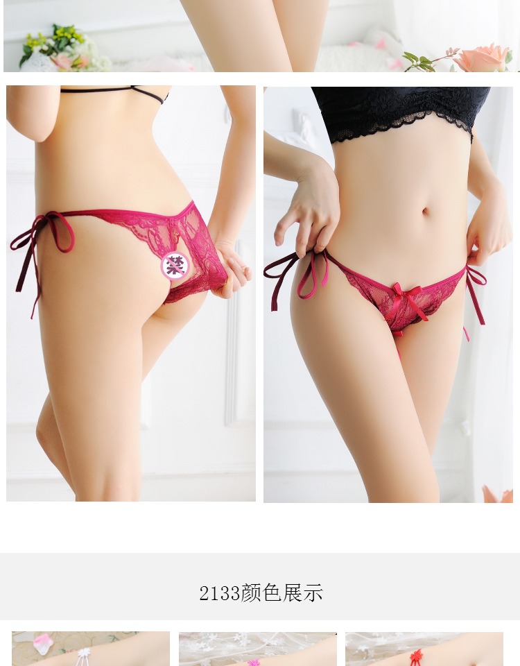 4 nạp sexy mở thong nữ vui vẻ rỗng lông ren nóng trong suốt ren phụ nữ đồ lót