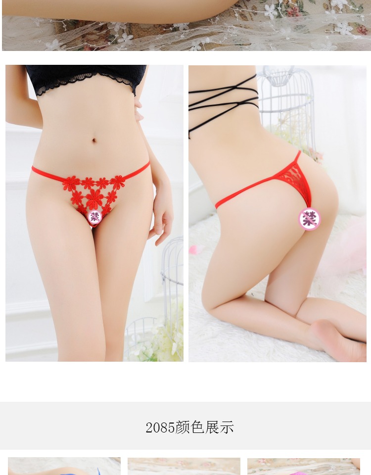 4 nạp sexy mở thong nữ vui vẻ rỗng lông ren nóng trong suốt ren phụ nữ đồ lót