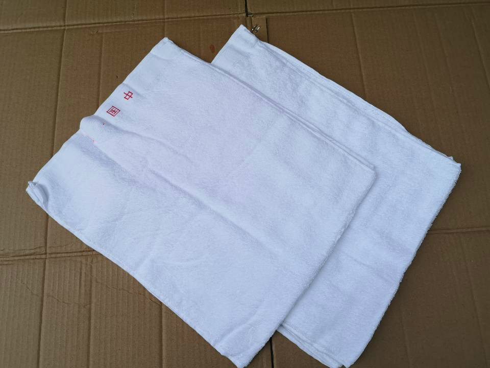 Excellent quality lint-free white pure cotton thick towel thick white towel