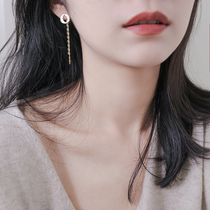 A two-wearing body 925 sterling silver natural shell earrings Super fairy temperament light luxury retro niche long earrings