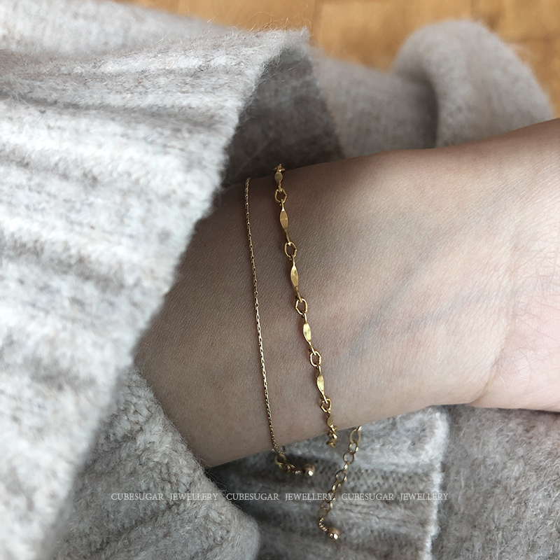 ins vegetarian chain USA 14K bag gold base hand alchemy little crowdsourced design not easy to allergy and easy to wear