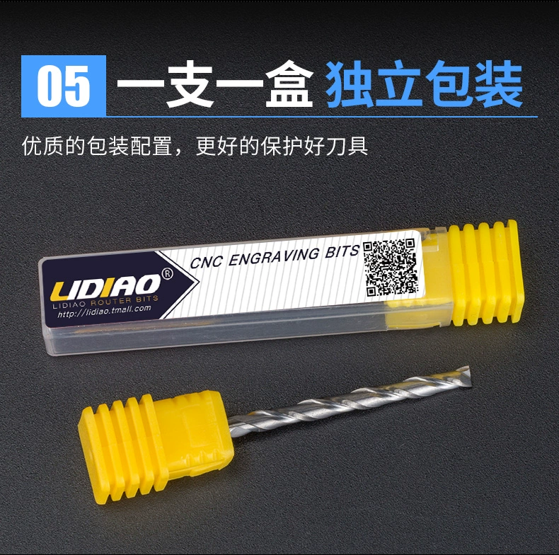 Thép vonfram 2 cạnh xoắn ốc phay 3.175 đầu khắc acrylic mật độ cắt bảng khắc CNC máy công cụ mũi khoan bê tông makita