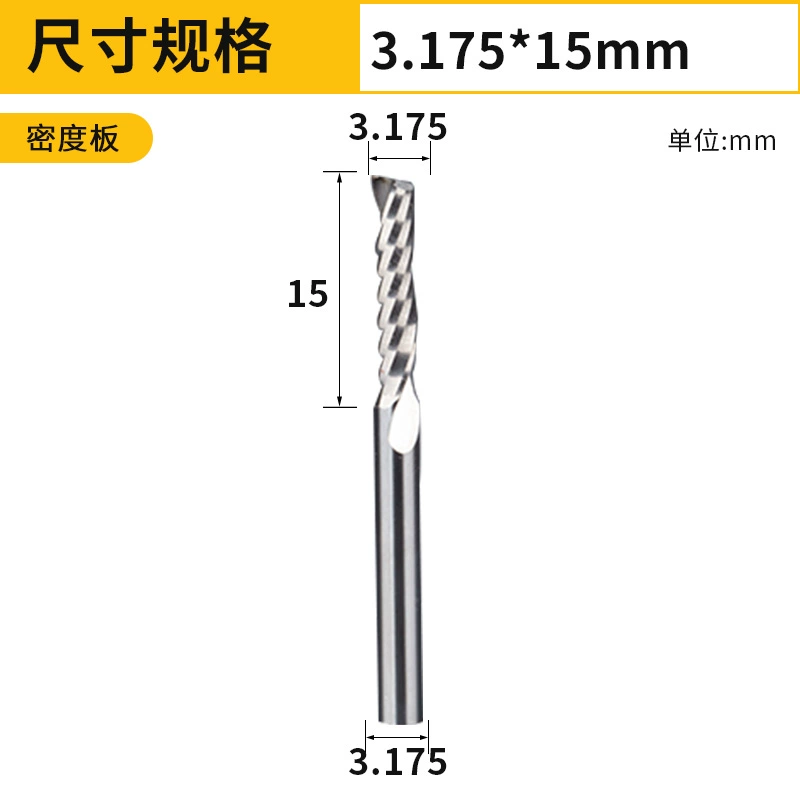 mui khoan kim cuong Lidiao 3.175 đơn lưỡi xoắn ốc phay mật độ bảng đặc biệt máy khắc CNC công cụ chế biến gỗ dao khắc mũi khoan xuyên tường mũi khoan inox 304 