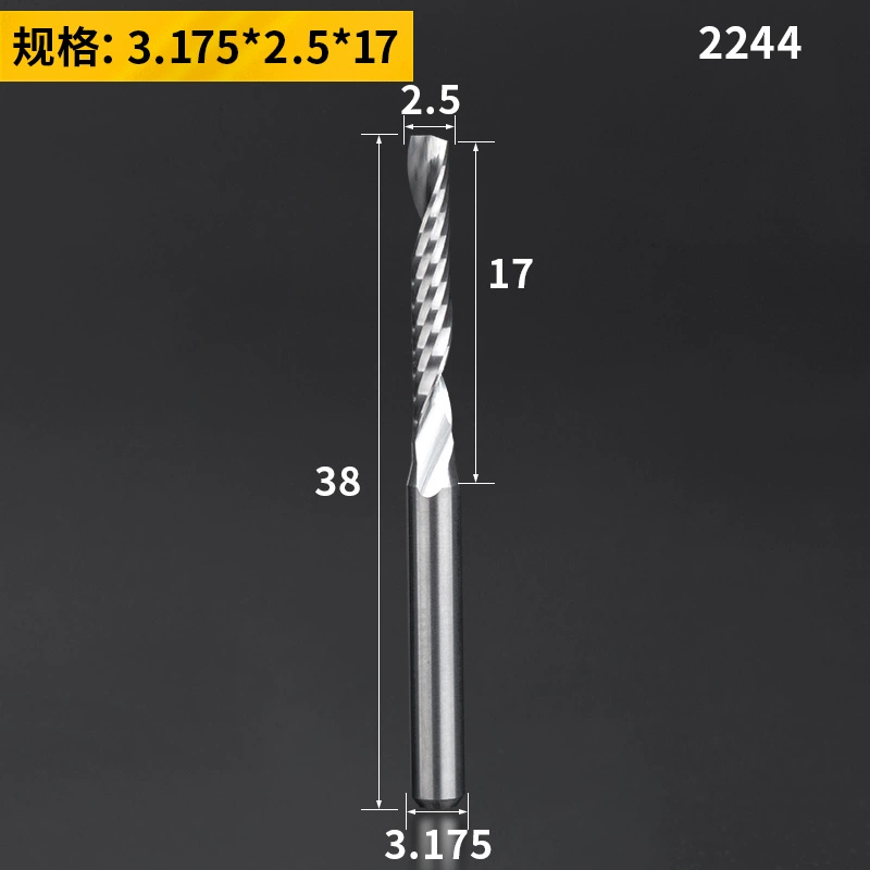 Lidiao thép vonfram 3.175 khắc bit 1 cạnh xoắn ốc phay gỗ chắc chắn mật độ bảng khắc CNC máy công cụ khoan gỗ mũi bắn vít 