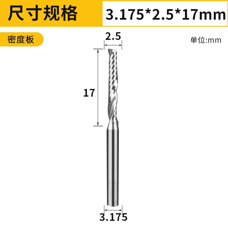 mui khoan kim cuong Lidiao 3.175 đơn lưỡi xoắn ốc phay mật độ bảng đặc biệt máy khắc CNC công cụ chế biến gỗ dao khắc mũi khoan xuyên tường mũi khoan inox 304 