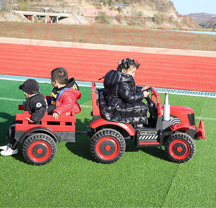 Children's electric tractor can sit on four wheels with bucket boys and girls remote control oversized car toy car off-road stroller