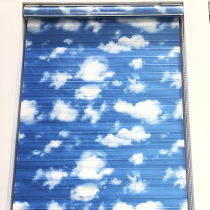 Blue sky and white cloud printing Shangri-La curtain simple curtain lifting toilet study Mediterranean shutter