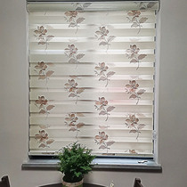 Embroidered soft gauze curtain cloth Louver waterproof sunscreen high-grade balcony kitchen and bathroom blackout double roller blinds finished custom X-20