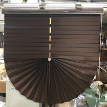 Dark brown curtain blackout roller blinds fan-shaped Q42-7 lifting curtain bedroom thickened blackout waterproof Aegean curtain