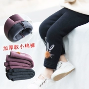Quần áo trẻ em cô gái cộng với nhung dày xà cạp mùa đông trẻ em quần ấm trẻ em quần cotton trẻ em bên ngoài mặc thủy triều