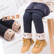 Cô gái cộng với quần legging nhung dày trẻ em mùa đông mặc quần ấm cho bé quần co giãn 1-3 tuổi