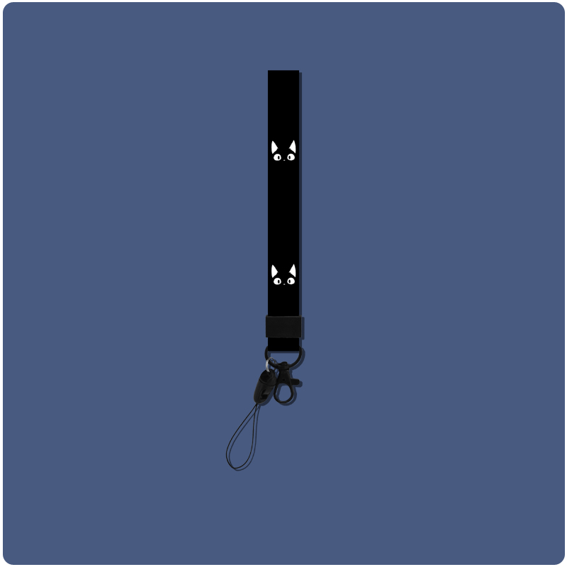 Wrist Rope: Xiaoheifabric art mobile phone Lanyard USB drive Pendant men and women have cash less than that is registered in the accounts Wrist strap Key chain Loss prevention Cartoon lovely personality