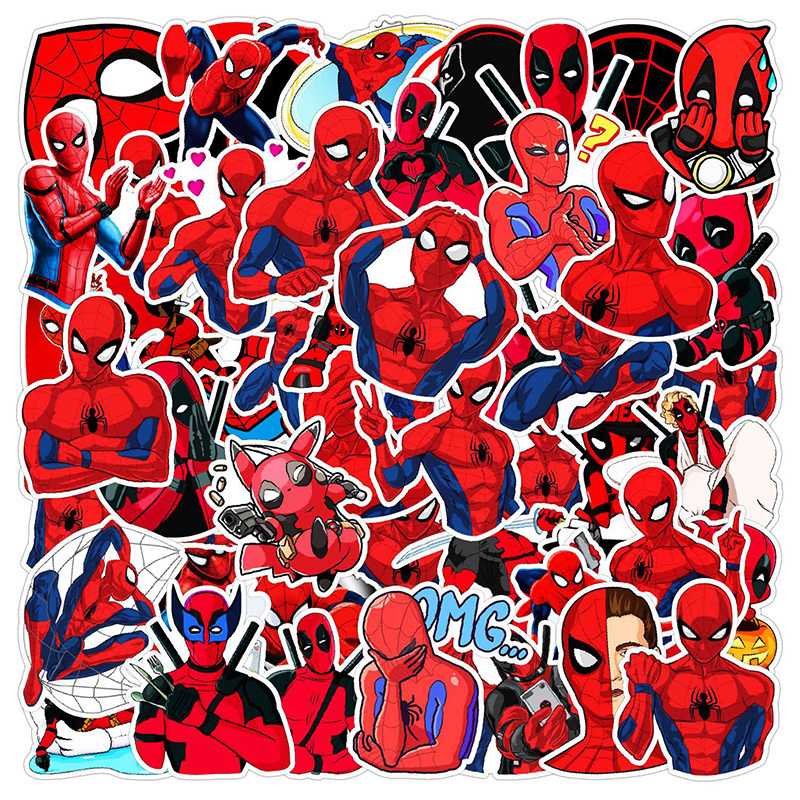 100 Personalized Cartoon Anime American Tv Series Spider-Man Graffiti Stickers Decorative Stickers for Mobile Phones, Water Bottles, Waterproof Stickers