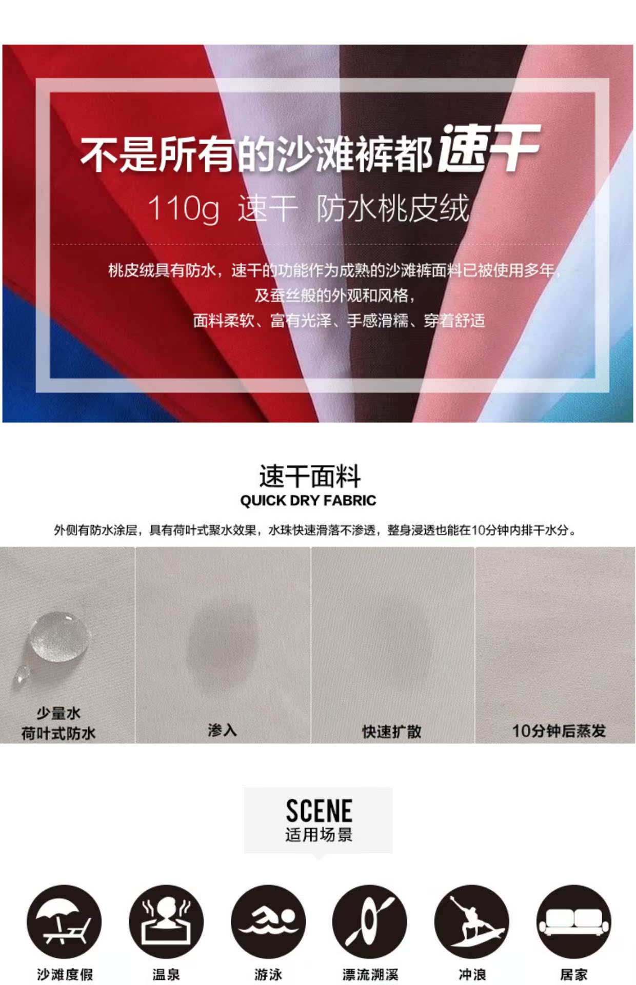 Sóng tốc độ khô đôi quần bãi biển nam lỏng lẻo kích thước lớn ngắn năm quần đi biển kỳ nghỉ giải trí tuần trăng mật phù hợp với phụ nữ bơi thân 	quần đi biển nữ	