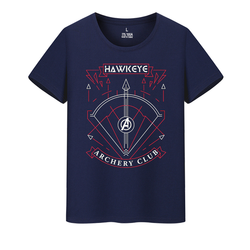 Marvel Super Heroes Avengers Merchandise Avengers Hawkeye Printed Short-Sleeved T-Shirt Summer Pure Cotton Half-Sleeve Marvel Super Heroes Avengers Merchandise Avengers Hawkeye Printed Short-Sleeved T-Shirt Summer Pure Cotton Half-Sleeve