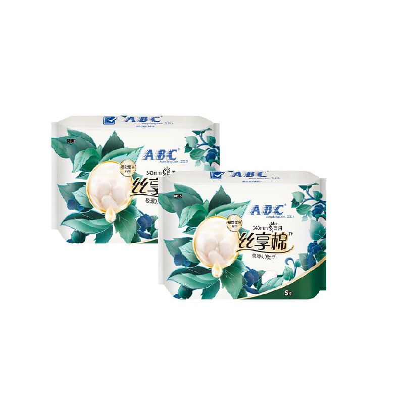 【天猫U先】ABC官方正品棉蚕丝蛋白日用极薄卫生巾姨妈巾-YC